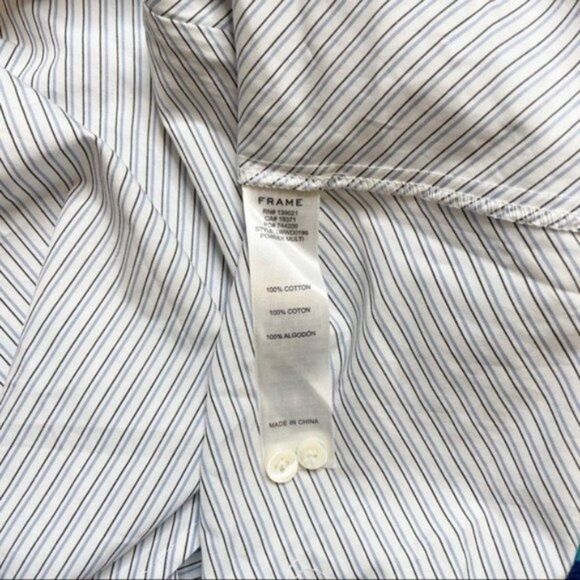 Frame Stripe Wrap Dress Long Sleeve T Shirt Dress Front Buttons sz Small NWT - Picture 6 of 8